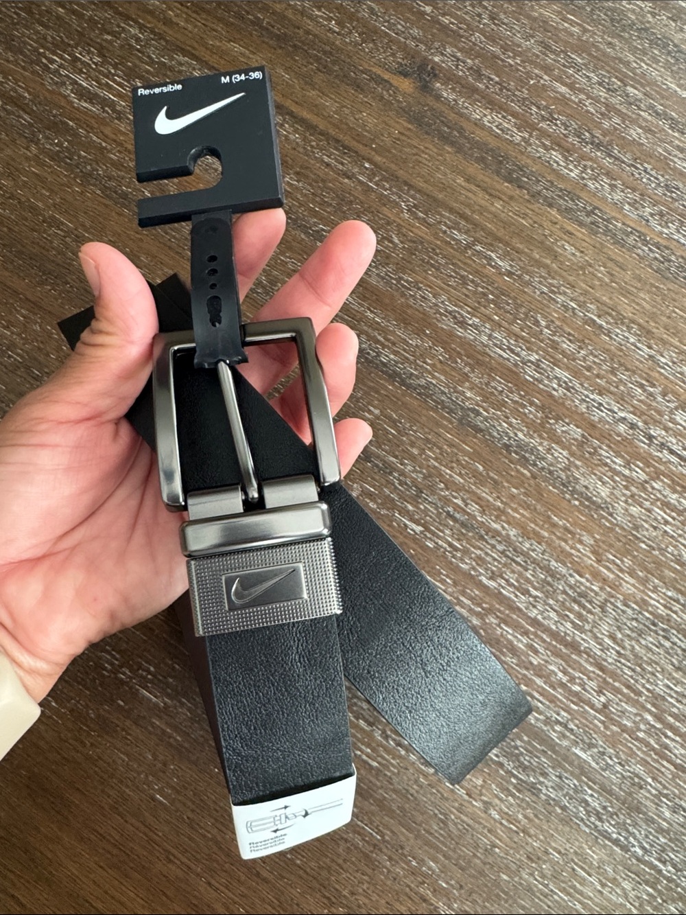 Nike Reversible Leather Belt in brown and black Size M